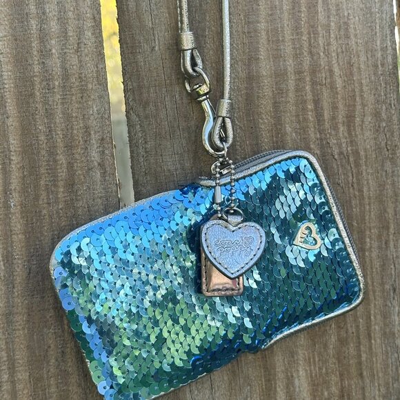 Coach Poppy Universal Sequin Limited Edition  Phone Case/Wristlet Chambray - Picture 16 of 16